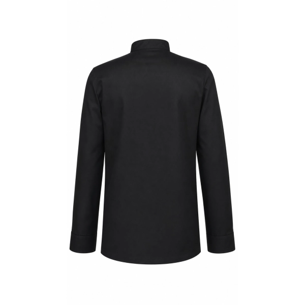 Bluza Kucharska Meska Zakryte Zatrzaski Dwie Kieszenie Kolor Czarny Tyl