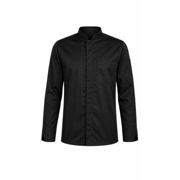Bluza Kucharska Meska Zakryte Zatrzaski Dwie Kieszenie Kolor Czarny