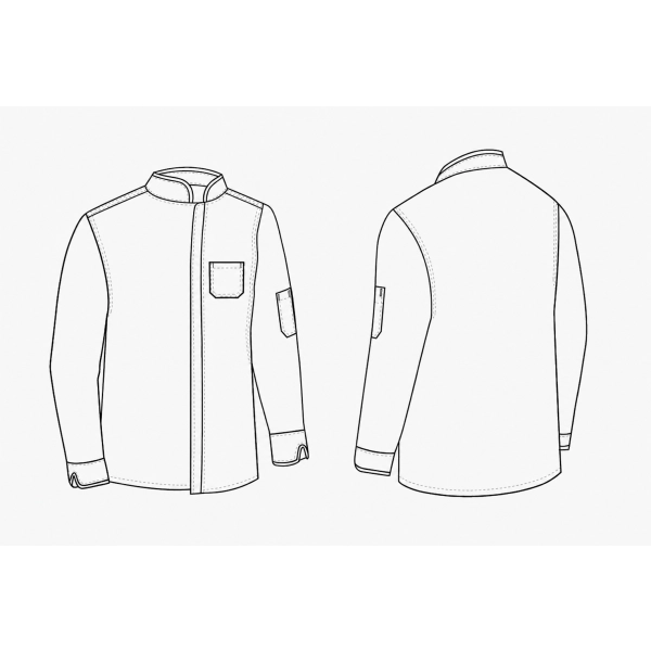 Bluza Kucharska Rysunek Techniczny