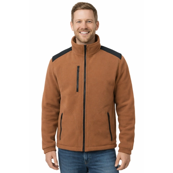 Bluza Polarowa Brazowy Z Czarnymi Wstawkami Gramatura 360