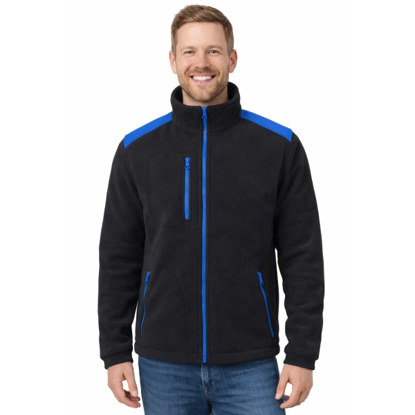 Bluza Polarowa Czarny Z Chabrowymi Wstawkami Gramatura 360