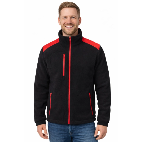Bluza Polarowa Czarny Z Czerwonymi Wstawkami Gramatura 360