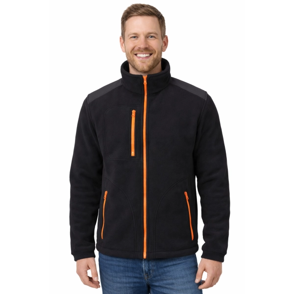 Bluza Polarowa Czarny Z Pomaranczowymi Wstawkami Gramatura 360