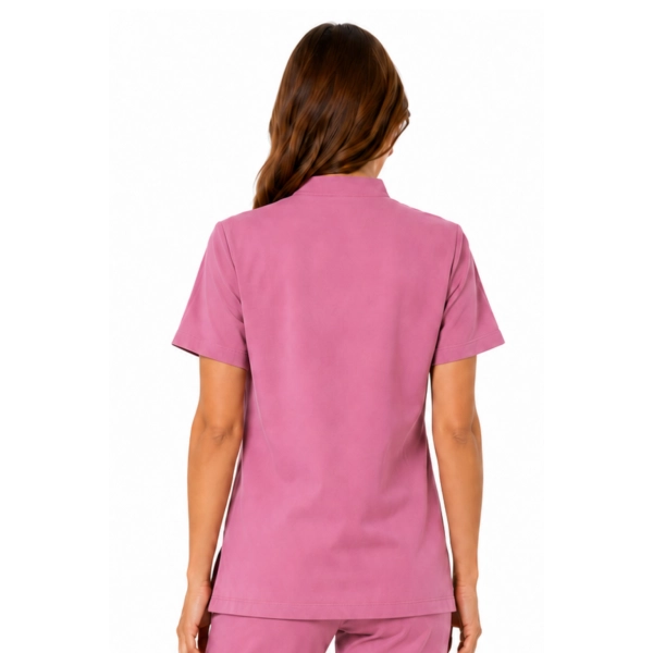 Brudny Roz Damska Bluza Medyczna Ze Stojka Basic Premium Tyl