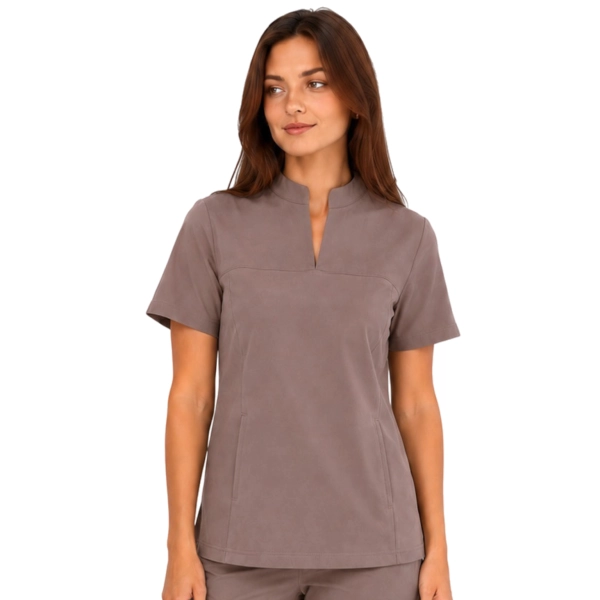 Cappucino Bluza Medyczna Ze Stojka Damska Basic Premium Przod