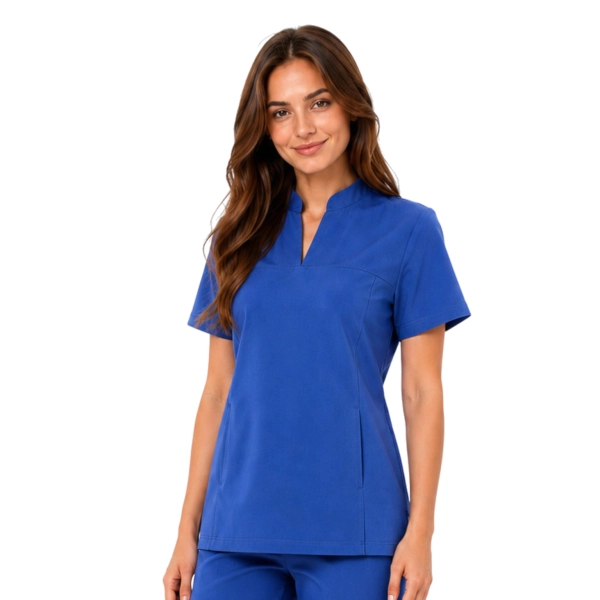 Cbabrowa Bluza Medyczna Ze Stojka Damska Basic Premium Przod