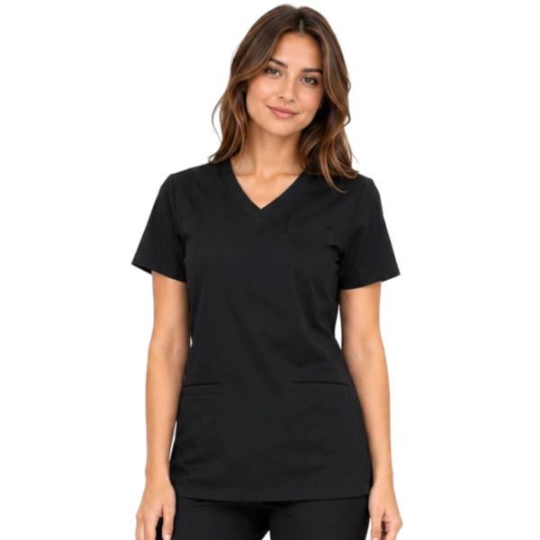 Bluza medyczna czarna basic premium roz. 3XL – bluza medyczna – bluza lekarska robocza