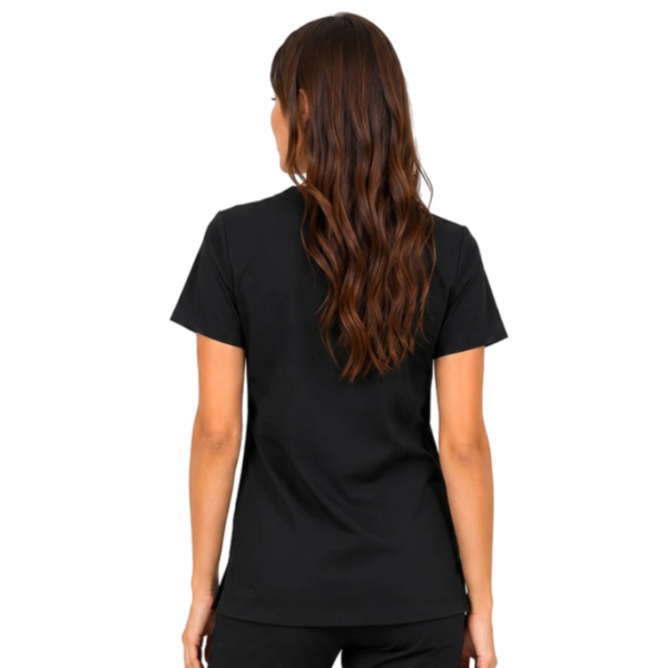 Czarna Damska Bluza Medyczna Basic Premium Tyl