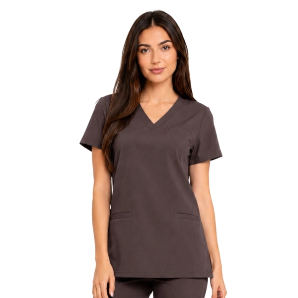 Bluza medyczna czekoladowa basic premium roz. XL – bluza medyczna – bluza lekarska robocza
