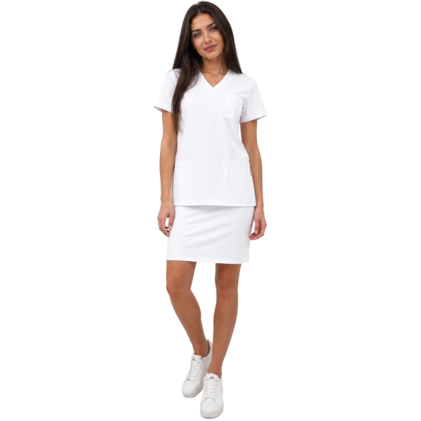 Komplet Medyczny Z Biala Spodnica Casual Premium