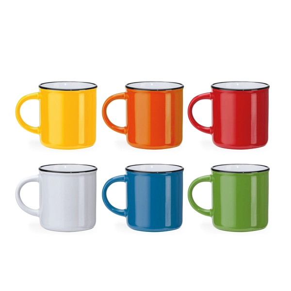 Kubki Ceramiczne W Stylu Retro Z Okraglym Uchwytem 300 Ml Rozne Kolory 1 2