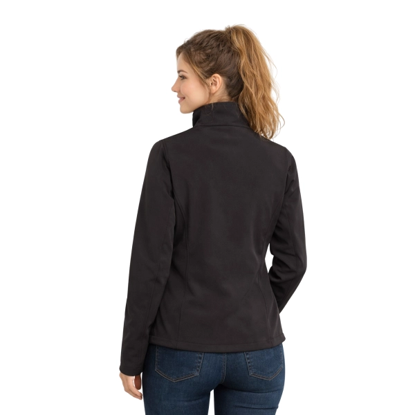 Kurtka Damska Softshell Z Kieszeniami Zapinanan Na Zamek Kolor Czarny Widok Z Tylu
