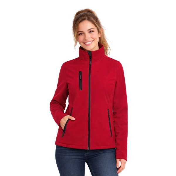 Kurtka Damska Softshell Z Kieszeniami Zapinanan Na Zamek Kolor Czerwony