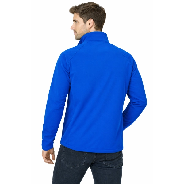 Kurtka Meska Softshell Z Kieszeniami Zapinana Na Zamek Kolor Chabrowy Widok Z Tylu