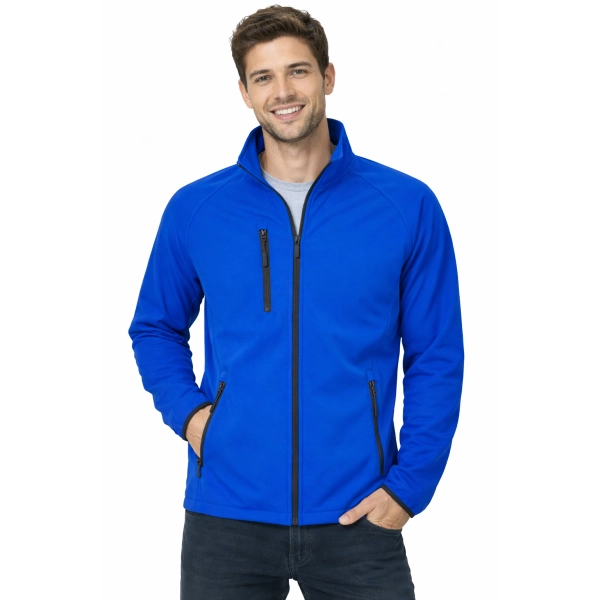 Kurtka Meska Softshell Z Kieszeniami Zapinana Na Zamek Kolor Chabrowy