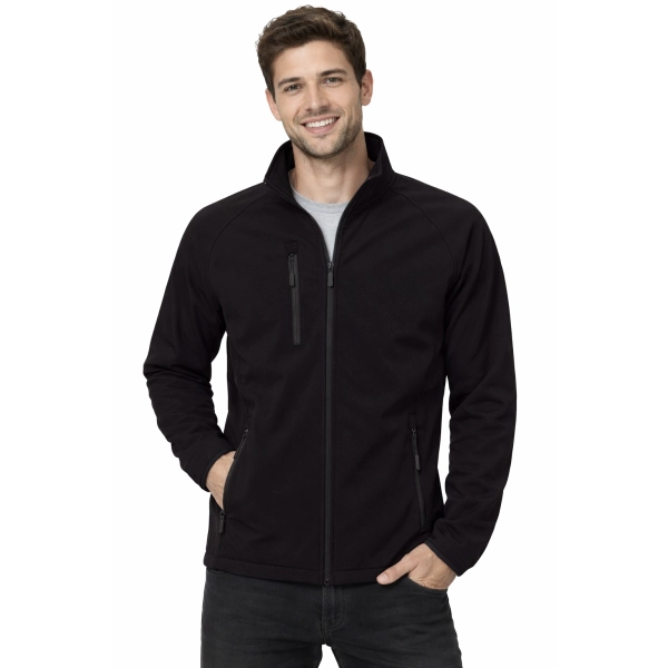 Kurtka Meska Softshell Z Kieszeniami Zapinana Na Zamek Kolor Czarny