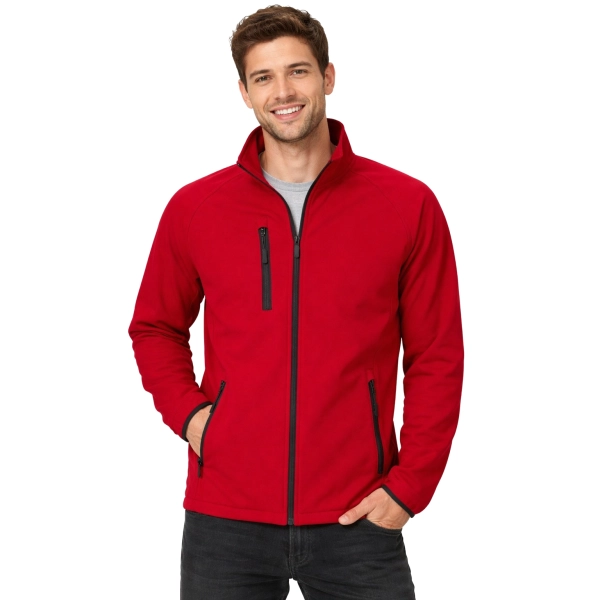 Kurtka Meska Softshell Z Kieszeniami Zapinana Na Zamek Kolor Czerwony