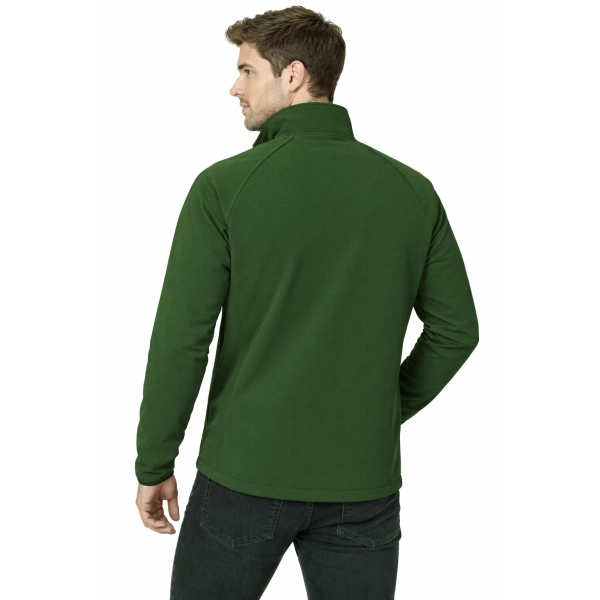 Kurtka Meska Softshell Z Kieszeniami Zapinana Na Zamek Kolor Zielony Widok Z Tylu