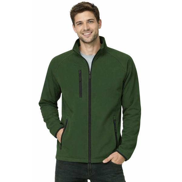 Kurtka Meska Softshell Z Kieszeniami Zapinana Na Zamek Kolor Zielony