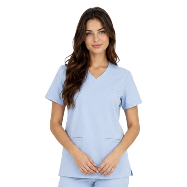 Bluza medyczna niebieska basic premium roz. L – bluza medyczna – bluza lekarska robocza