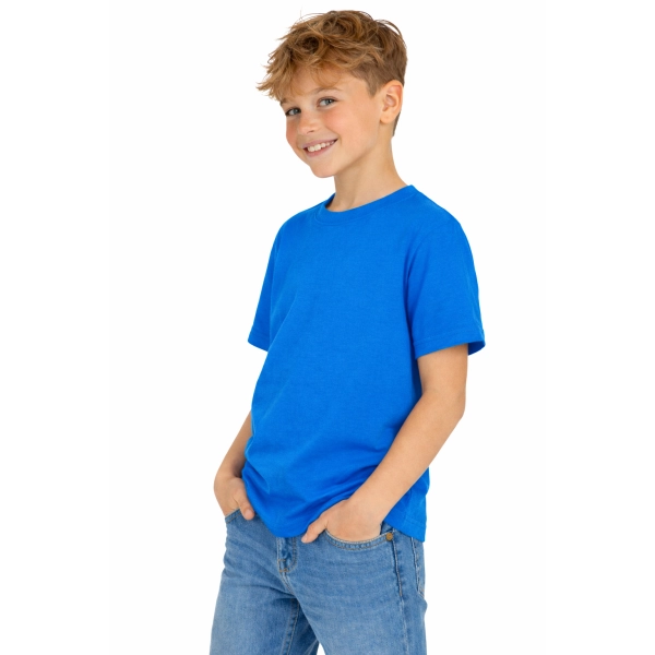 T Shirt Dzieciecy Dla Chlopca I Dziewczynki Kolor Chabrowy Widok Chlopca W T Shirt