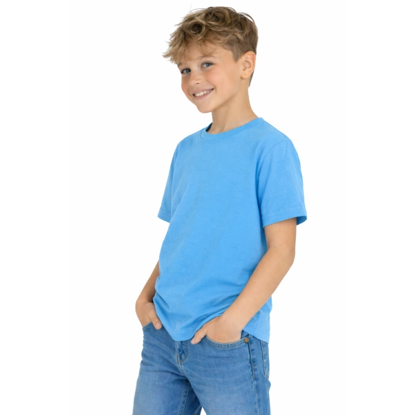 T Shirt Dzieciecy Dla Chlopca I Dziewczynki Kolor Niebieski Widok Chlopca W T Shirt