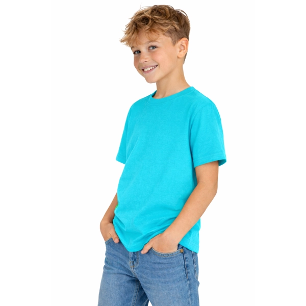 T Shirt Dzieciecy Dla Chlopca I Dziewczynki Kolor Turkusowy Widok Chlopca W T Shirt