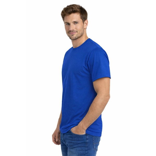T Shirt Meski Krotki Rekaw 100 Bawelna Kolor Chabrowy Widok Z Boku