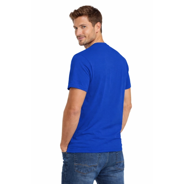 T Shirt Meski Krotki Rekaw 100 Bawelna Kolor Chabrowy Widok Z Tylu
