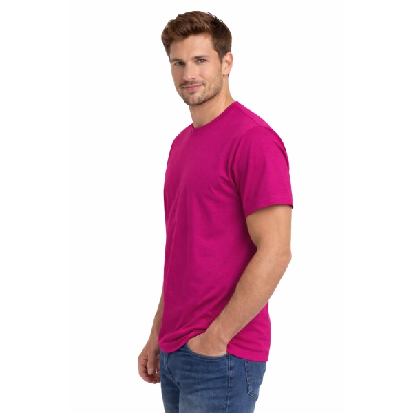 T Shirt Meski Krotki Rekaw 100 Bawelna Kolor Rozowy Widok Z Boku