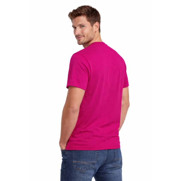 T Shirt Meski Krotki Rekaw 100 Bawelna Kolor Rozowy Widok Z Tylu