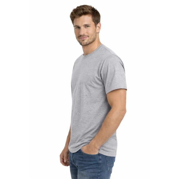 T Shirt Meski Krotki Rekaw 100 Bawelna Kolor Szary Widok Z Boku