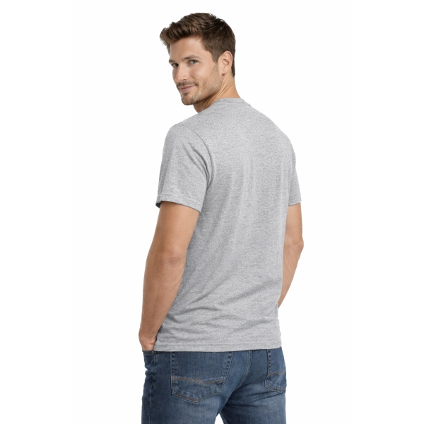 T Shirt Meski Krotki Rekaw 100 Bawelna Kolor Szary Widok Z Tylu