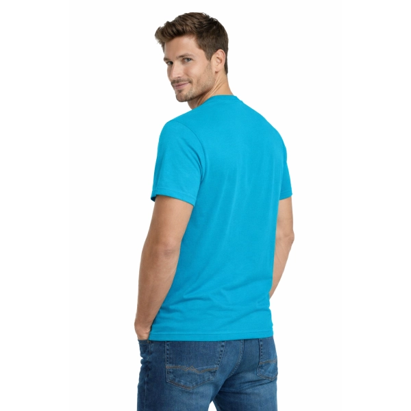 T Shirt Meski Krotki Rekaw 100 Bawelna Kolor Turkusowy Widok Z Tylu