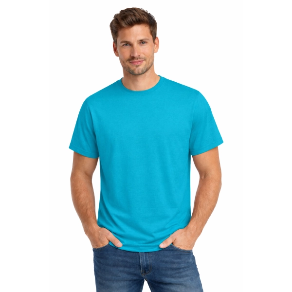 T Shirt Meski Krotki Rekaw 100 Bawelna Kolor Turkusowy
