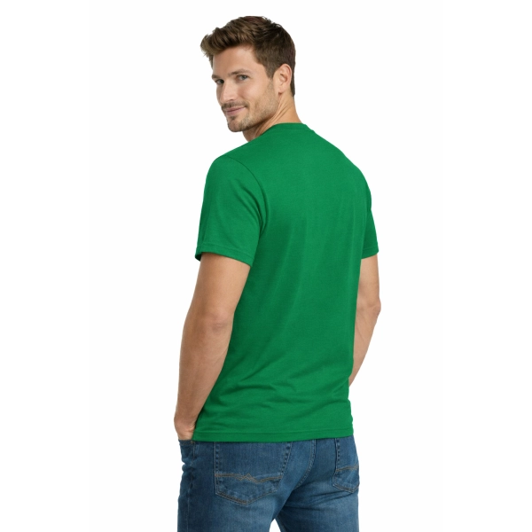 T Shirt Meski Krotki Rekaw 100 Bawelna Kolor Zielony Widok Z Tylu
