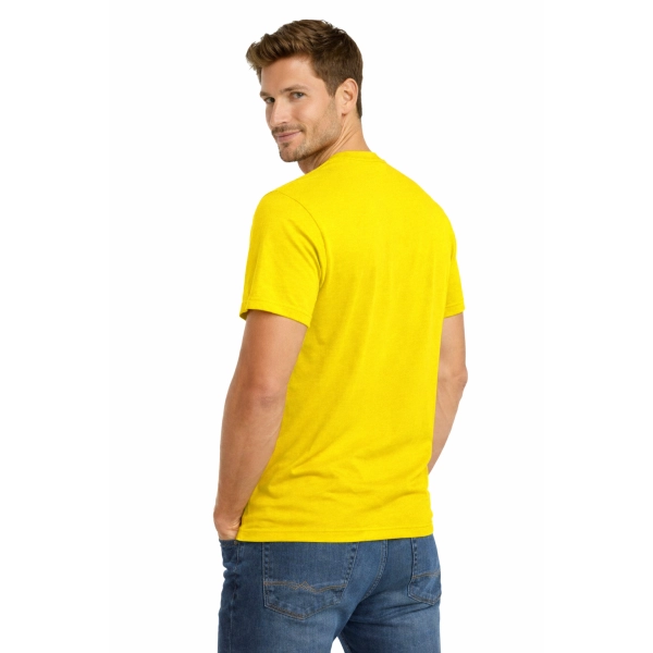 T Shirt Meski Krotki Rekaw 100 Bawelna Kolor Zolty Widok Z Tylu