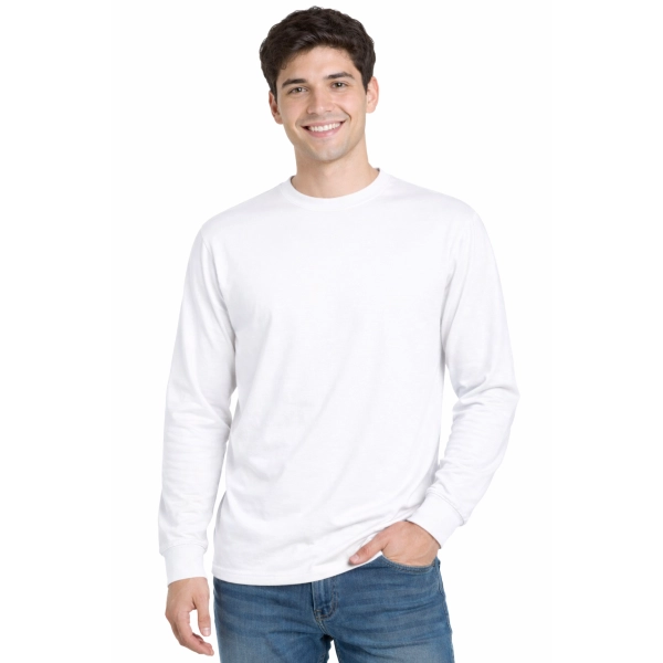 T Shirt Meski Z Dlugim Rekawem 170G Bialy 1
