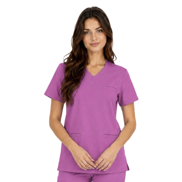 Bluza medyczna winogronowa basic premium roz. XXL – bluza medyczna – bluza lekarska robocza