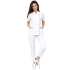 Komplet Medical Beauty Medyczny Bluza Biala Z Granatowa Lamowka I Biale Cygaretki