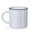 Kubek Ceramiczny W Stylu Retro Z Okraglym Uchwytem 300 Ml Kolor Bialy