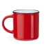 Kubek Ceramiczny W Stylu Retro Z Okraglym Uchwytem 300 Ml Kolor Czerwony