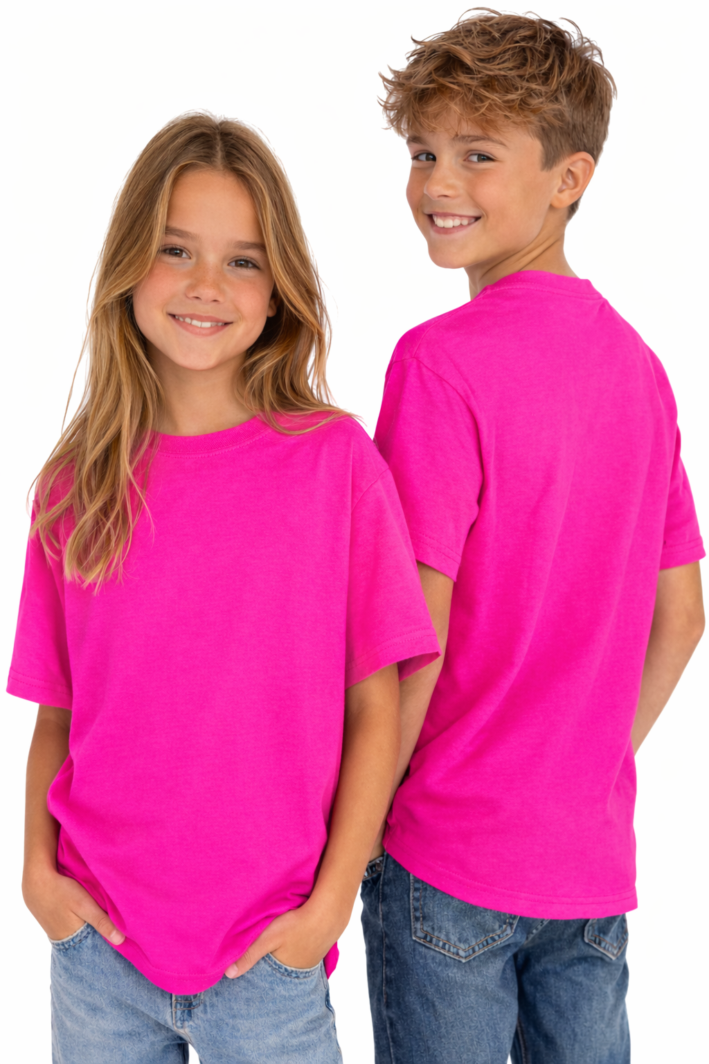 T-shirt dziecięcy 100% bawełna fuksja