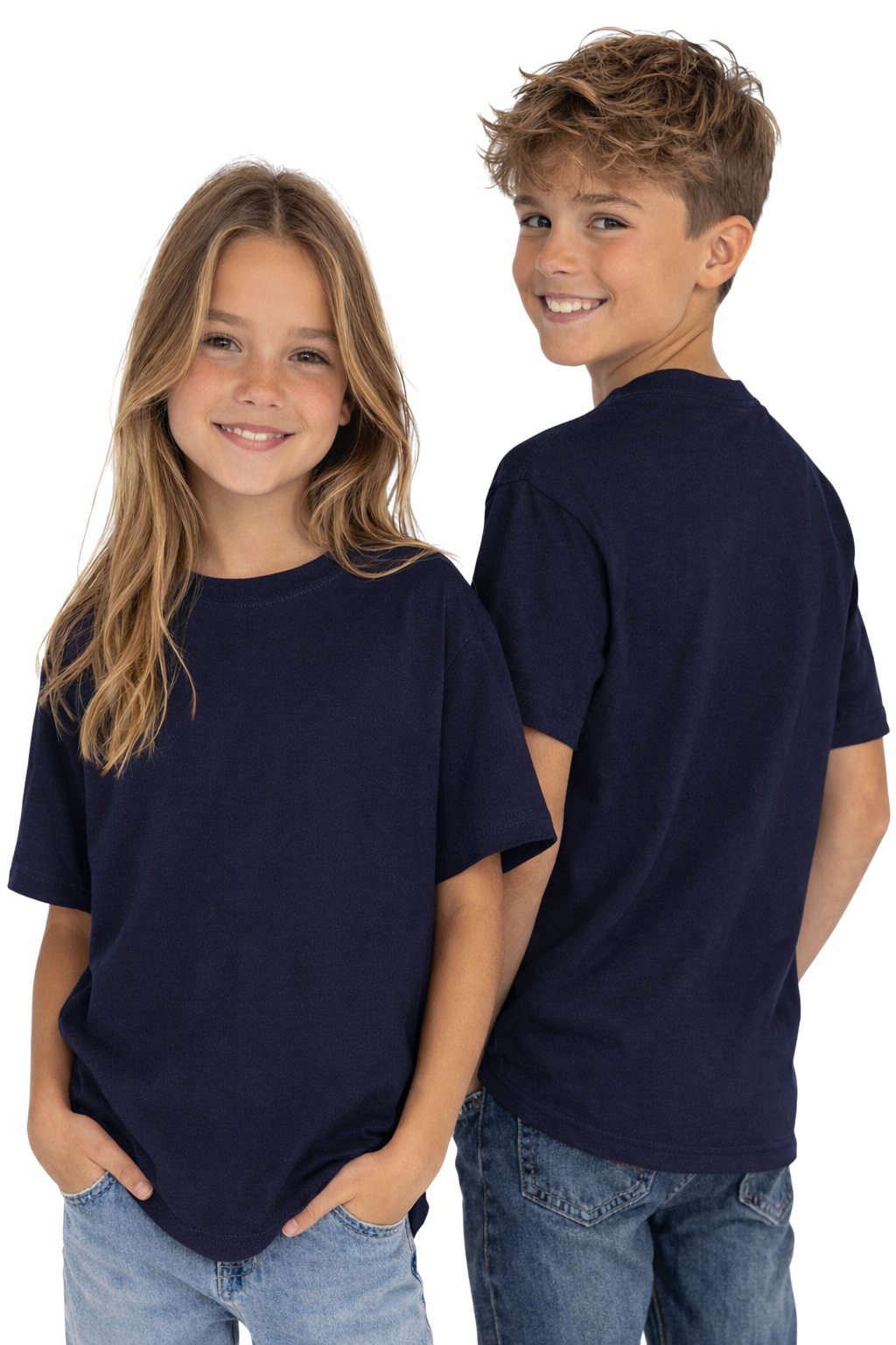 T-shirt dziecięcy 100% bawełna granatowy