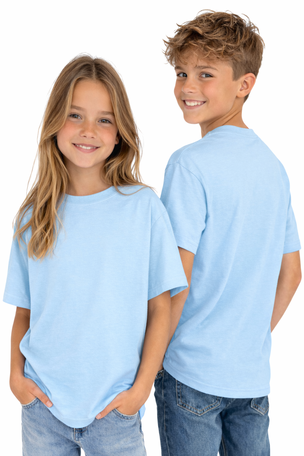 T-shirt dziecięcy 100% bawełna j. niebieski