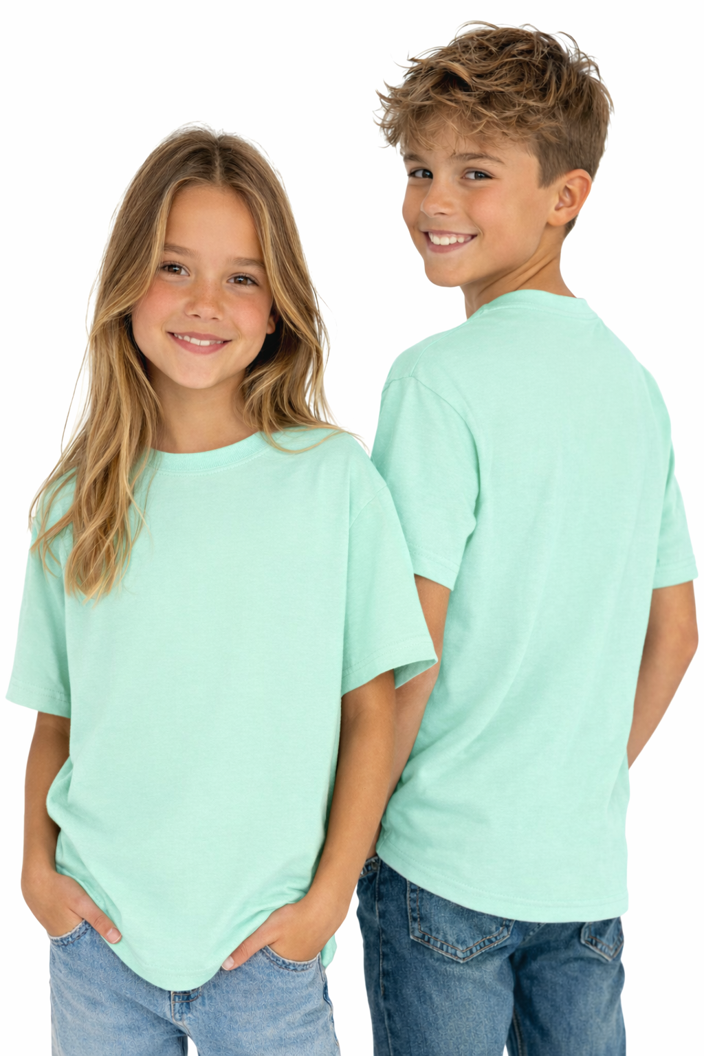 T-shirt dziecięcy 100% bawełna miętowy