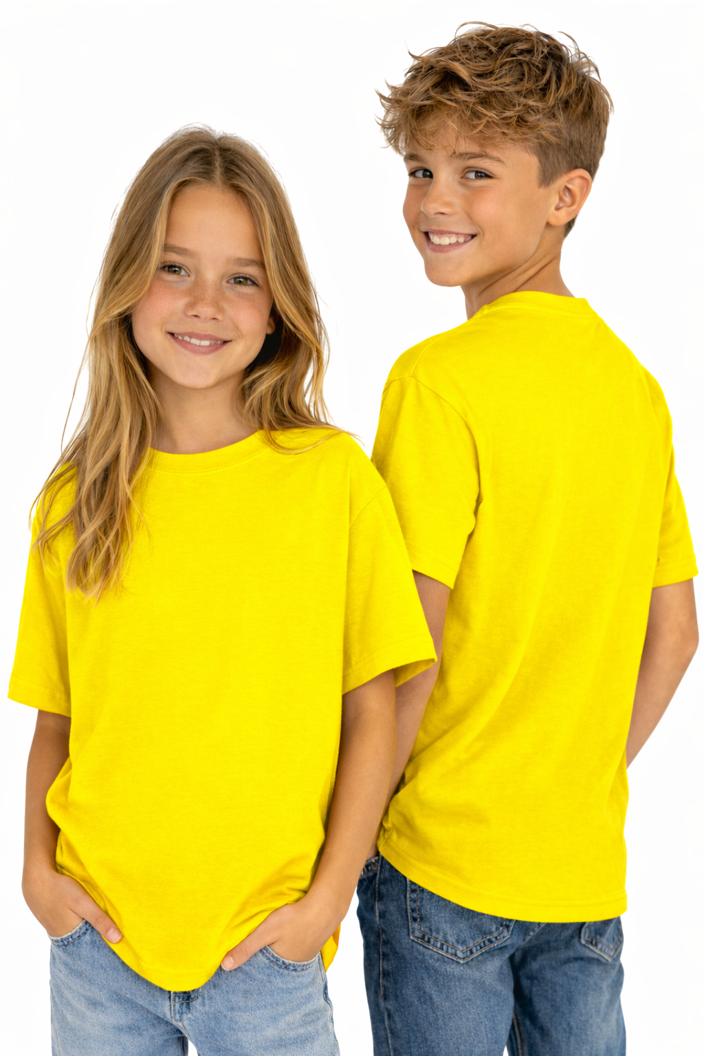 T-shirt dziecięcy 100% bawełna żółty