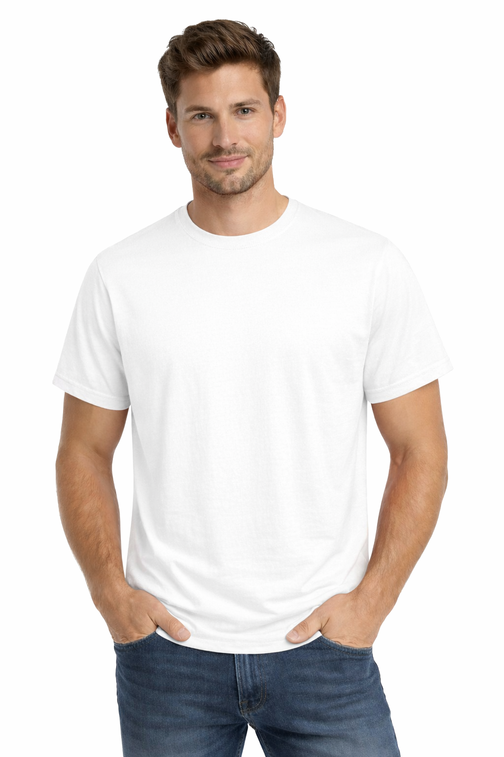 Męska koszulka T-shirt 100% miękka bawełna biała