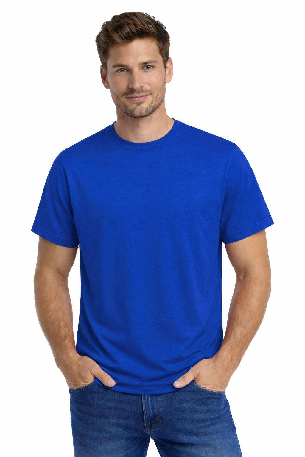 Mę ska koszulka T-shirt 100% mię kka baweł na chabrowa