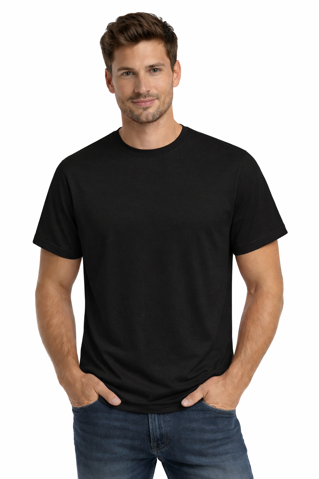 Męska koszulka T-shirt 100% miękka bawełna czarna